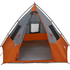 Tipi Zelt mit Dach Grau und Orange 383 x 338 x 217 cm Taft