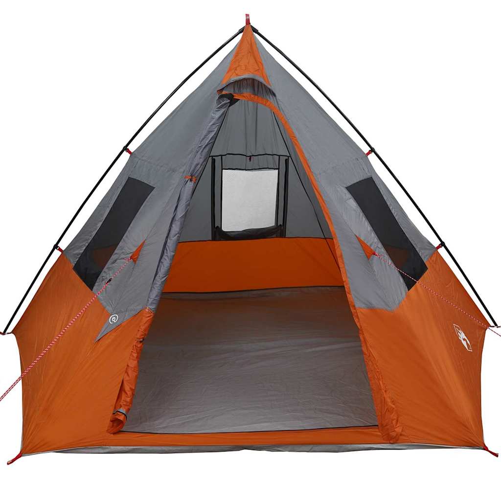 Tipi Zelt mit Dach Grau und Orange 383 x 338 x 217 cm Taft