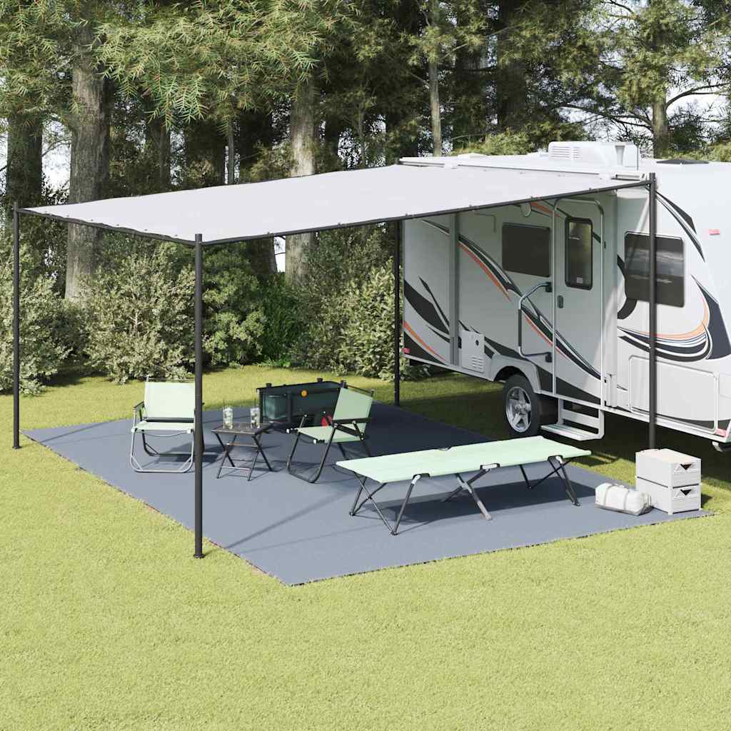 Zeltteppich Blau und Grau 600 x 400 cm Polyethylen