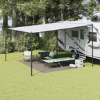 Zeltteppich Hellgrau 400 x 300 cm Polyethylen