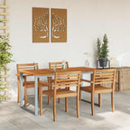 Gartentisch Grau 160 x 80 x 75 cm Massivholz Akazie