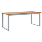 Gartentisch Grau 200 x 90 x 75 cm Massivholz Akazie