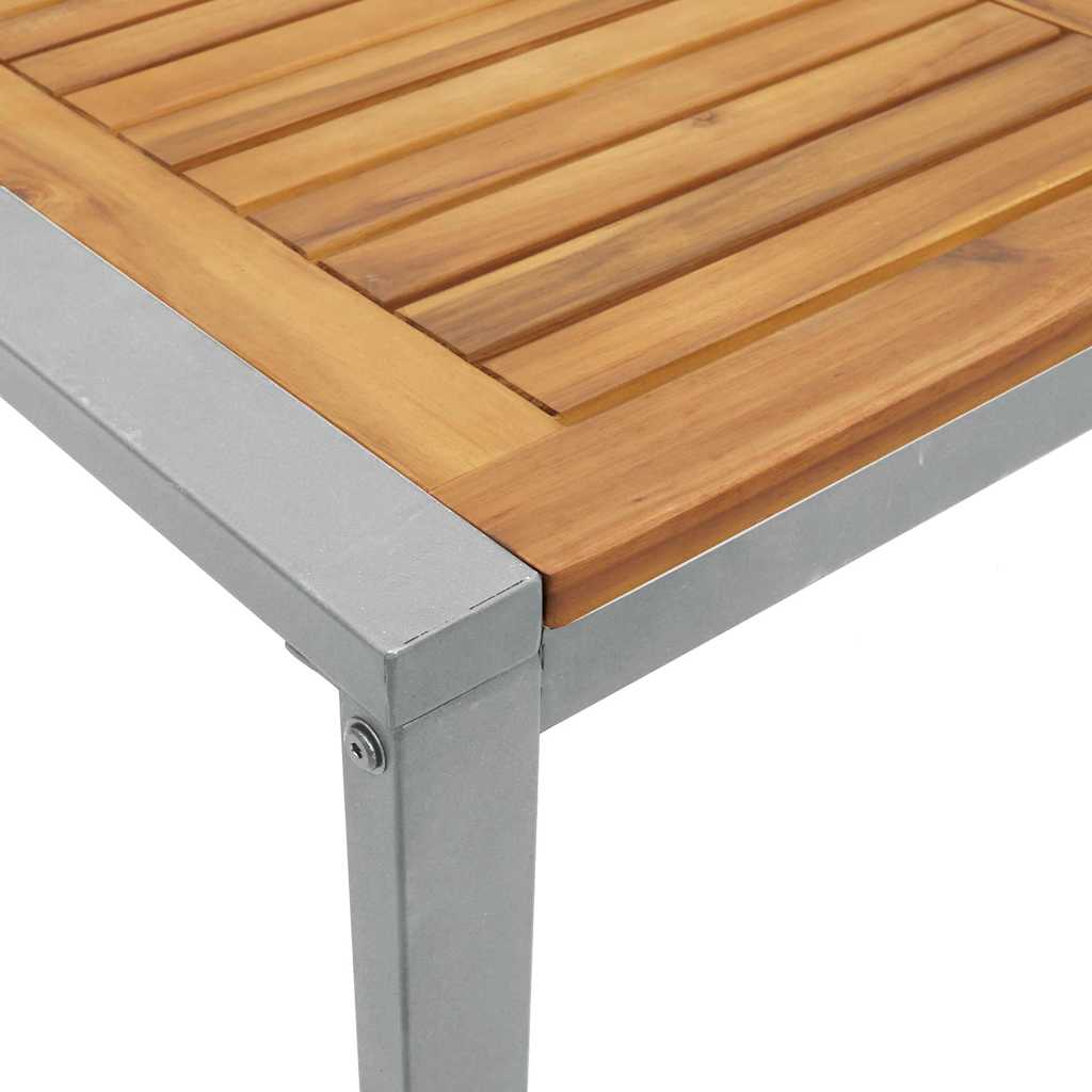 Gartentisch Grau 140 x 80 x 75 cm Massivholz Akazie