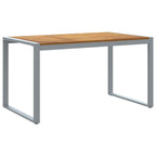 Gartentisch Grau 140 x 80 x 75 cm Massivholz Akazie