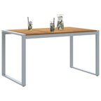 Gartentisch Grau 140 x 80 x 75 cm Massivholz Akazie
