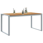 Gartentisch Grau 160 x 80 x 75 cm Massivholz Akazie