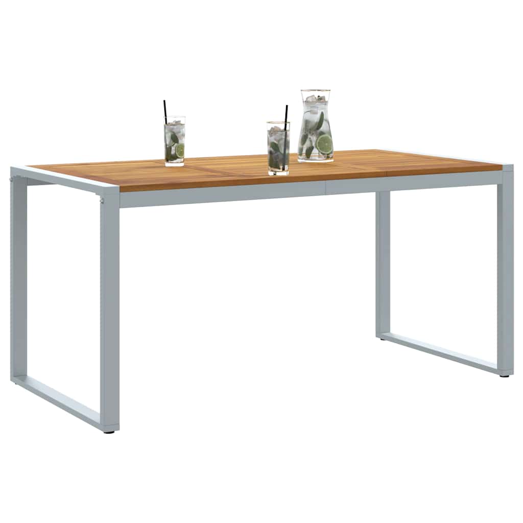 Gartentisch Grau 160 x 80 x 75 cm Massivholz Akazie