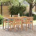 Gartentisch Grau 180 x 90 x 75 cm Massivholz Akazie