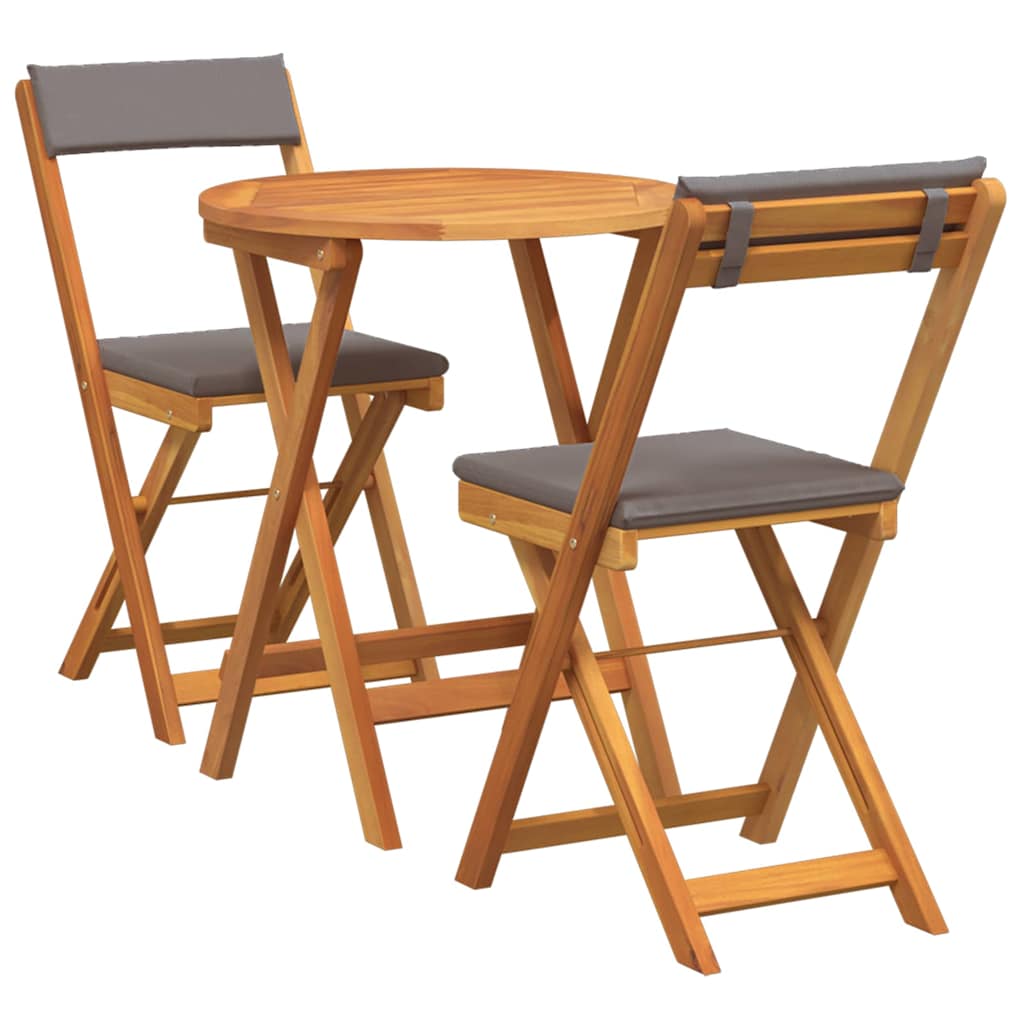 Garten Essgruppe mit Kissen 3 pcs Öl-Natur Massivholz Akazie