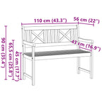 Bank Outdoor Natur 110 x 56 x 90 cm Massivholz Akazie