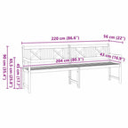 Bank Outdoor Natur 220 x 56 x 90 cm Massivholz Akazie