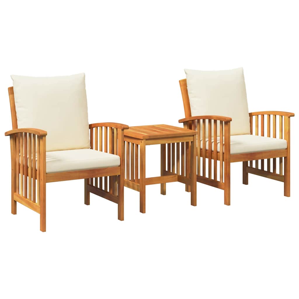 Gartensofa-set mit Kissen 3 pcs Öl-Natur Massivholz Akazie