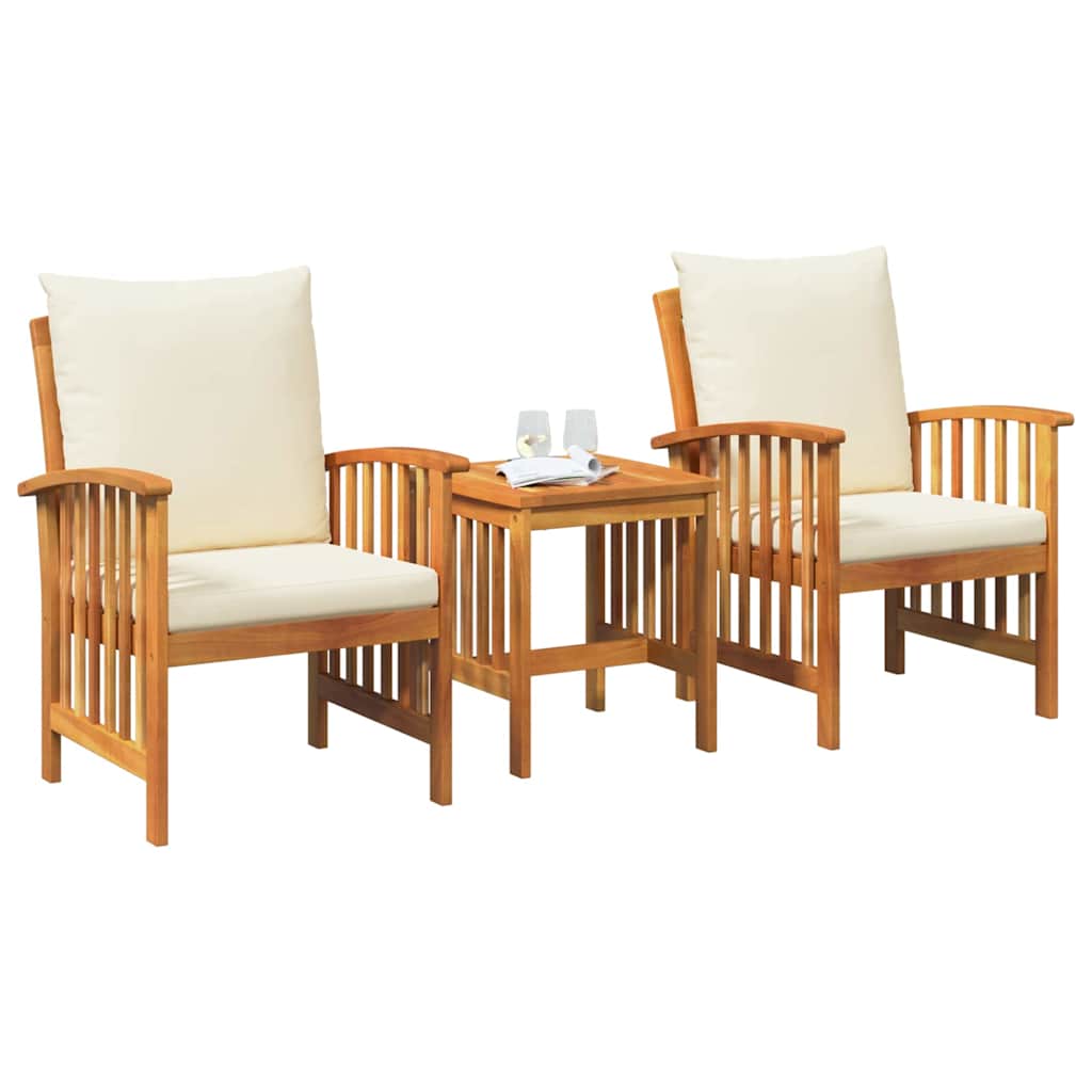 Gartensofa-set mit Kissen 3 pcs Öl-Natur Massivholz Akazie