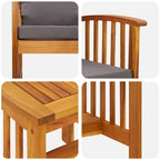 Gartensofa-set mit Kissen 3 pcs Öl-Natur Massivholz Akazie