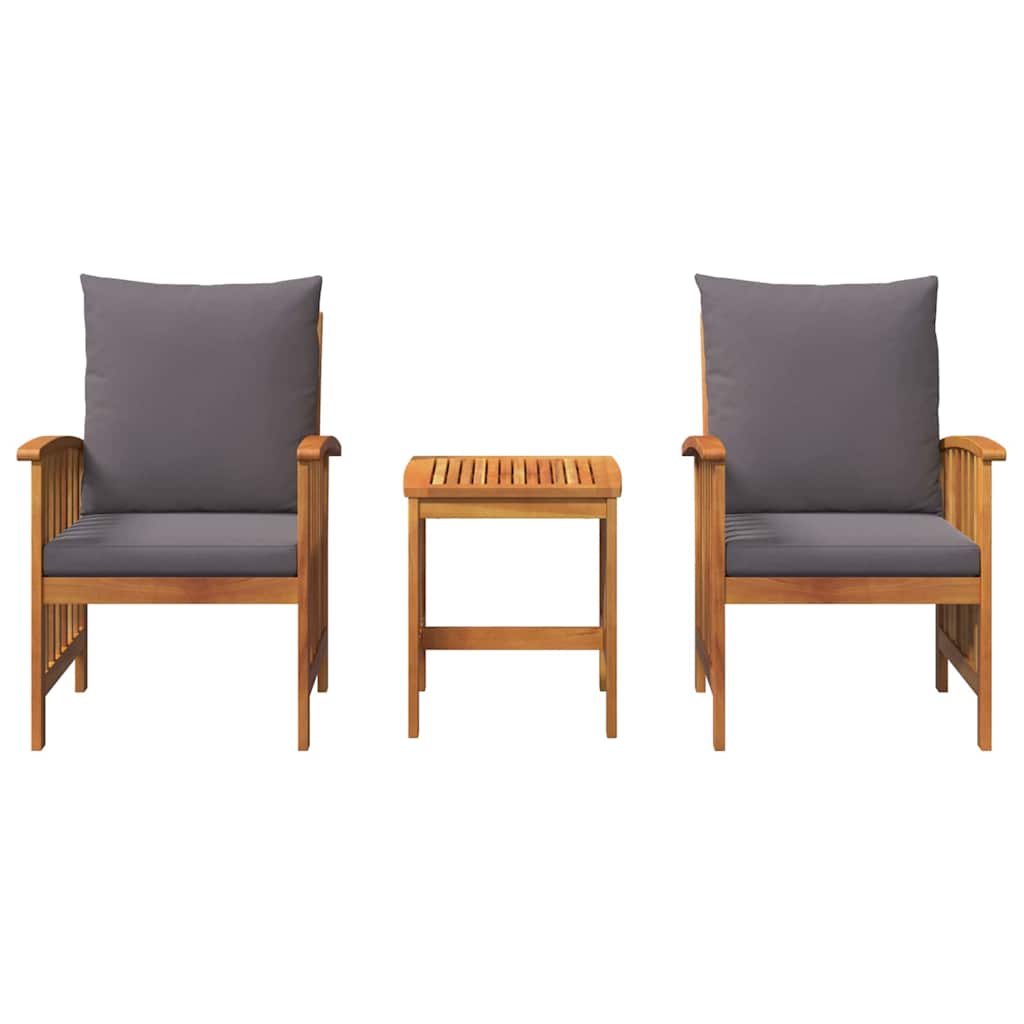 Gartensofa-set mit Kissen 3 pcs Öl-Natur Massivholz Akazie