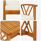 Gartensofa-set mit Kissen 3 pcs Öl-Natur Massivholz Akazie