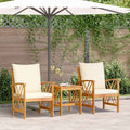 Gartensofa-set mit Kissen 3 pcs Öl-Natur Massivholz Akazie