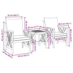 Gartensofa-set mit Kissen 3 pcs Öl-Natur Massivholz Akazie