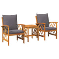 Gartensofa-set mit Kissen 3 pcs Öl-Natur Massivholz Akazie