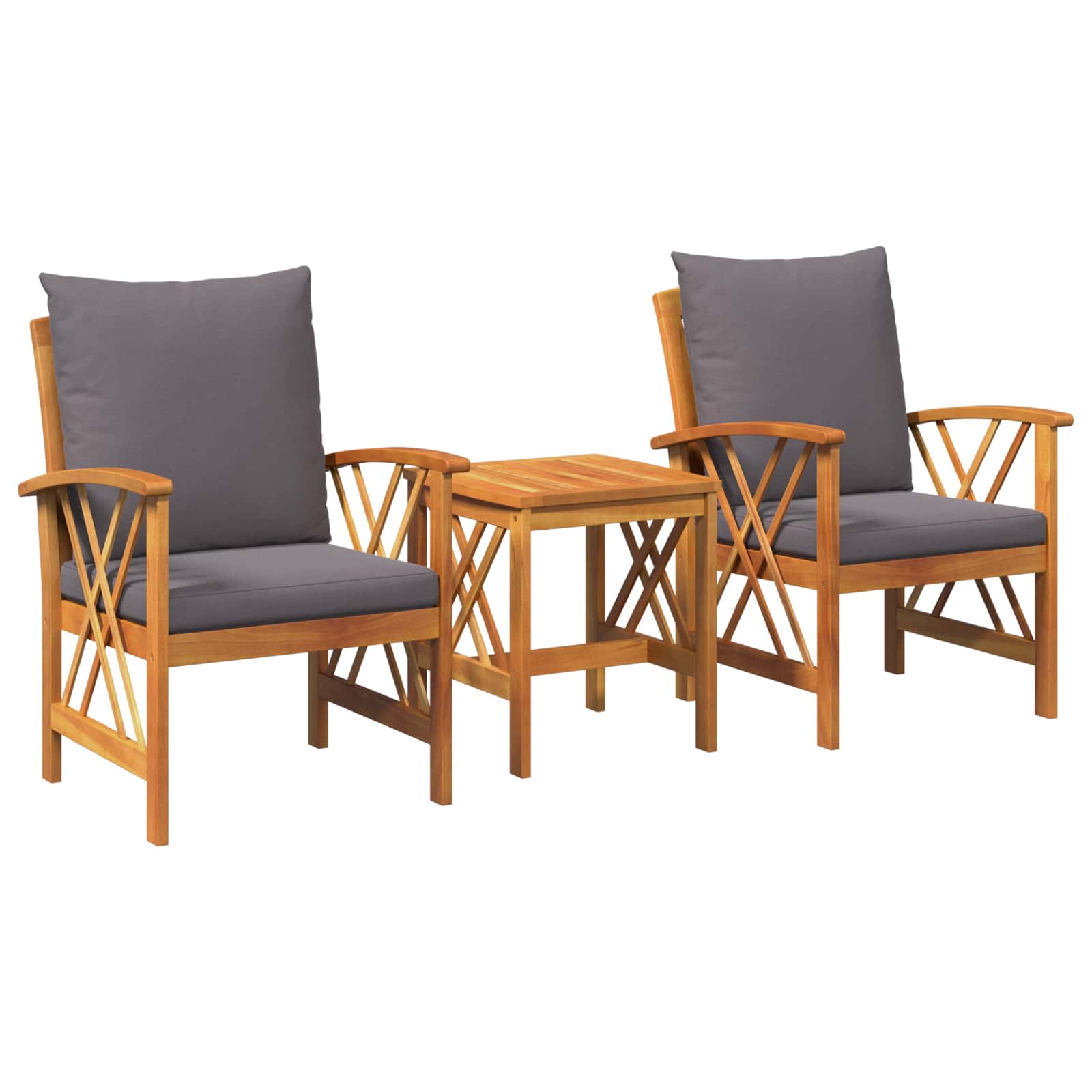 Gartensofa-set mit Kissen 3 pcs Öl-Natur Massivholz Akazie