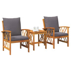 Gartensofa-set mit Kissen 3 pcs Öl-Natur Massivholz Akazie