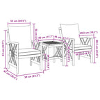 Gartensofa-set mit Kissen 3 pcs Öl-Natur Massivholz Akazie
