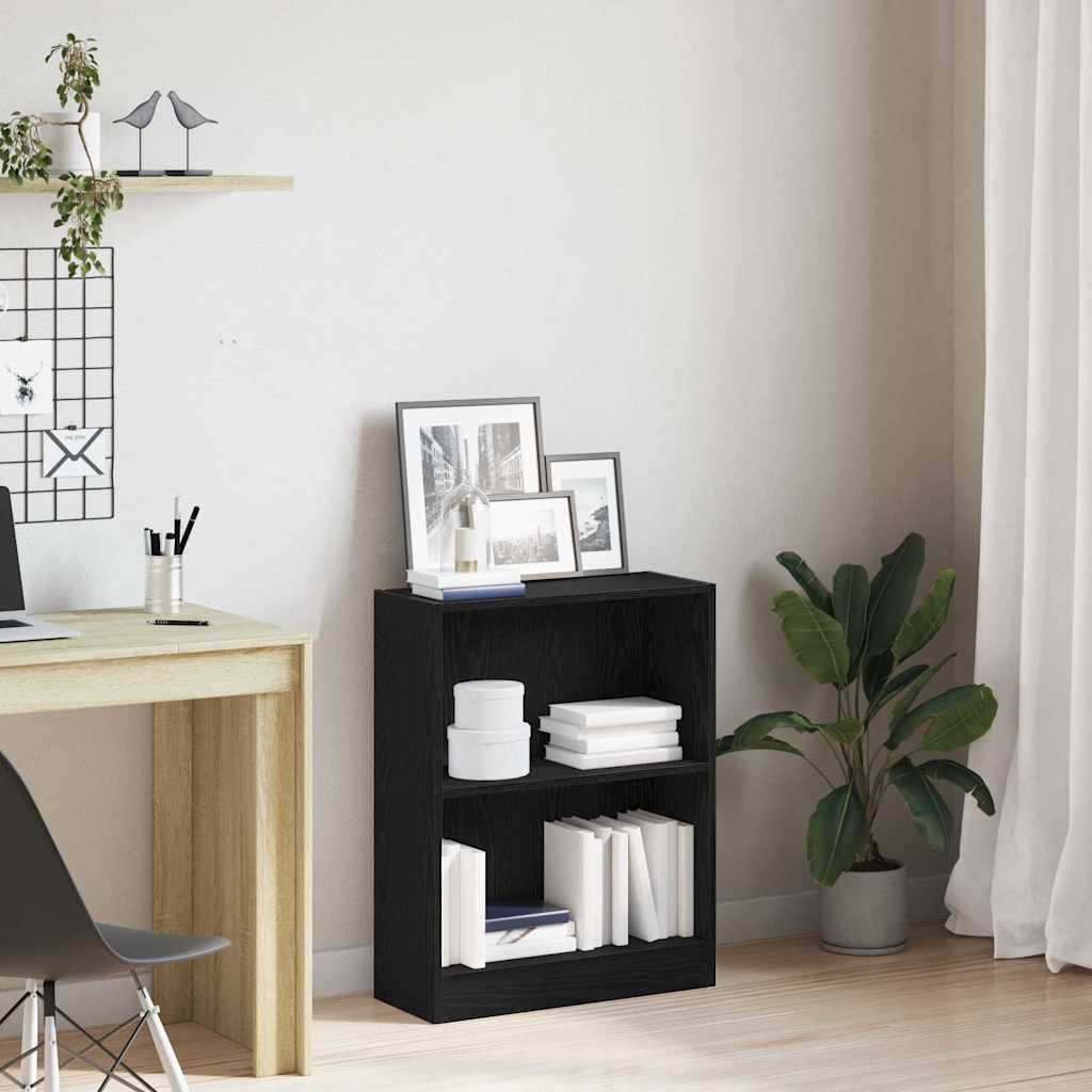 Bücherregal Schwarz Eichen-Optik 60 x 24 x 76 cm Holzwerkstoff