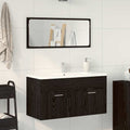 Badezimmermöbel-Set 2 pcs Schwarz Eichen-Optik Holzwerkstoff