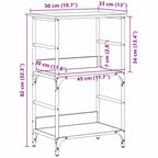 Bücherregal Schwarz Eichen-Optik 50 x 33 x 82 cm Holzwerkstoff