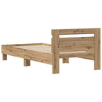 Bettrahmen mit LED Artisan-Eiche 90 x 200 cm Holzwerkstoff