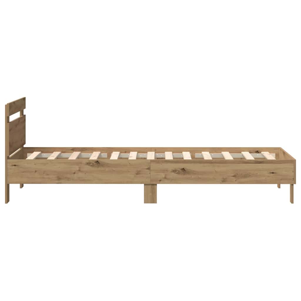 Bettrahmen mit LED Artisan-Eiche 90 x 200 cm Holzwerkstoff