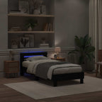 Bettrahmen Schwarz Eichen-Optik 90 x 190 cm Holzwerkstoff
