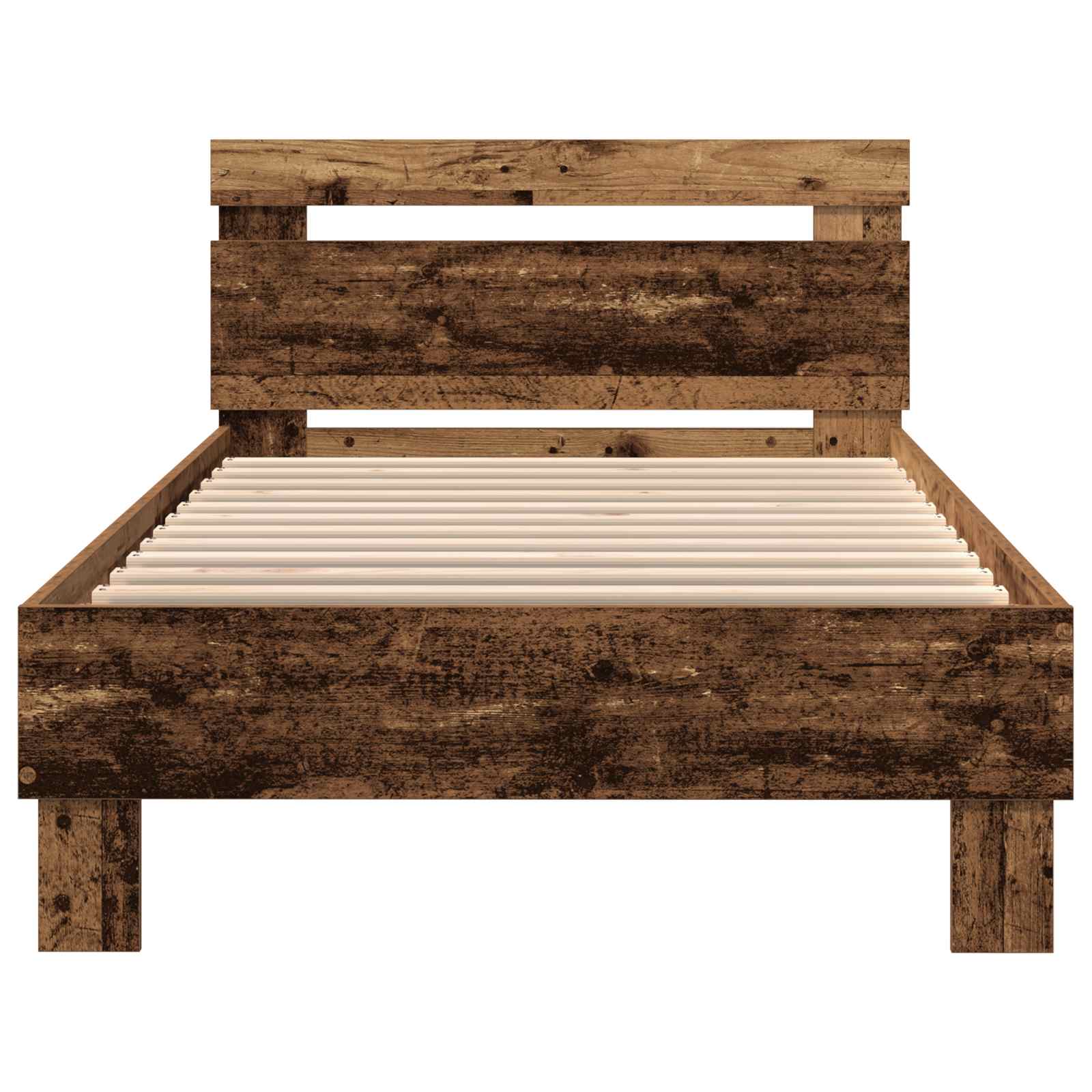 Bettrahmen mit LED Altholz 75 x 190 cm Holzwerkstoff