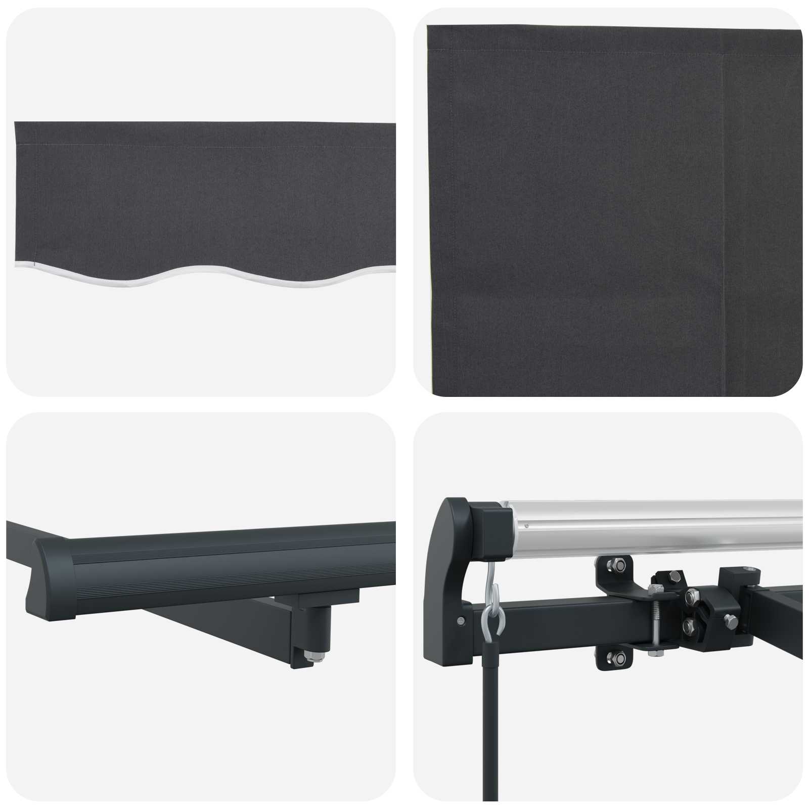 Einziehbare Markise Anthrazit 250 x 200 cm Stoff