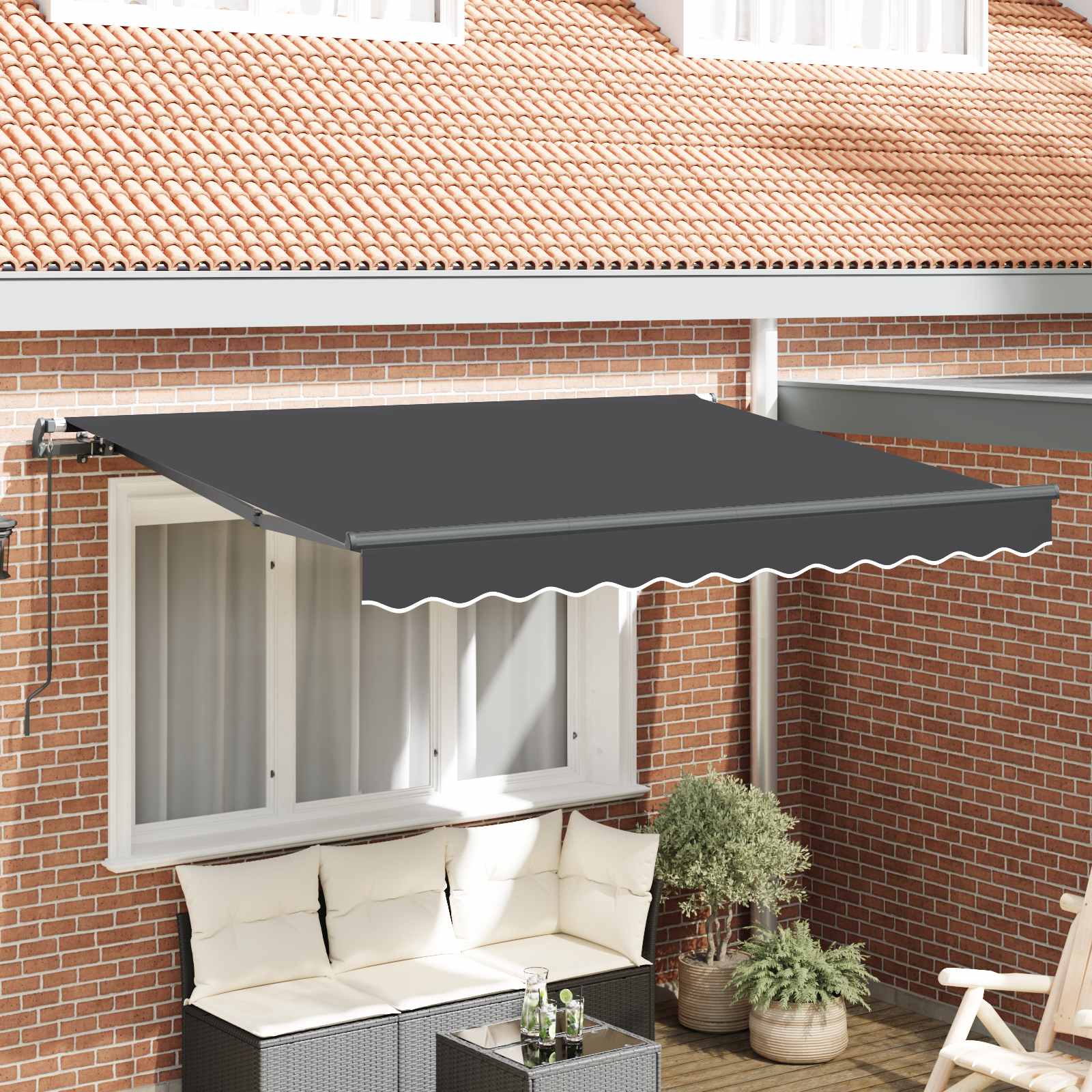Einziehbare Markise Anthrazit 250 x 200 cm Stoff