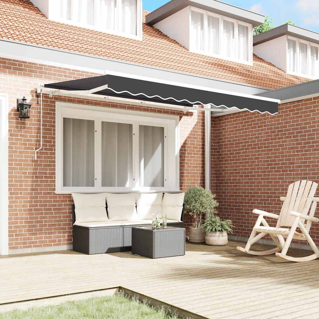 Einziehbare Markise Anthrazit 250 x 200 cm Stoff