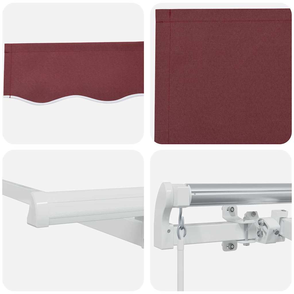 Einziehbare Markise Bordeauxrot 250 x 200 cm Stoff