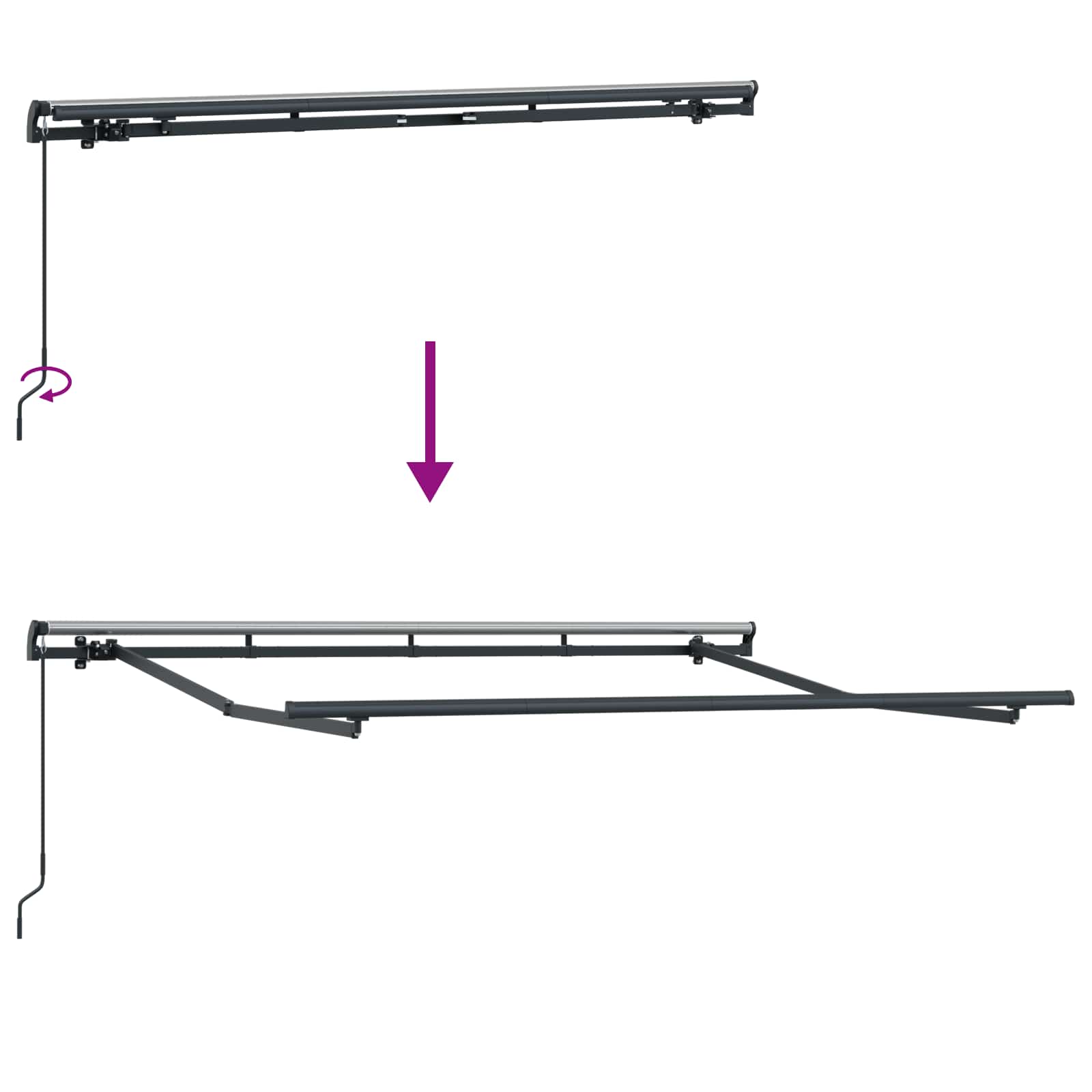 Einziehbare Markise Bordeauxrot 250 x 200 cm Stoff