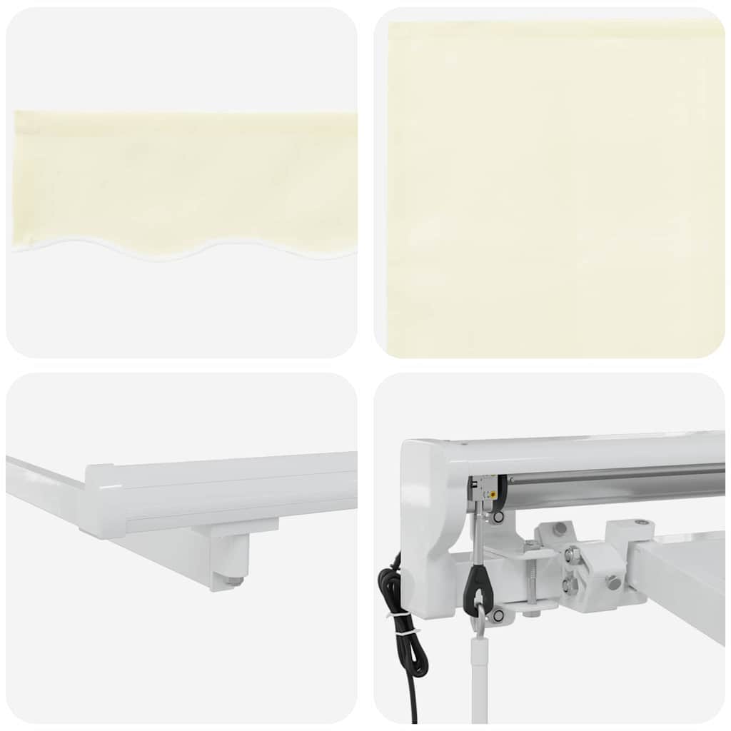 Einziehbare Markise Creme 300 x 200 cm Polyester und Aluminium