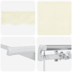 Einziehbare Markise Creme 300 x 200 cm Polyester und Aluminium
