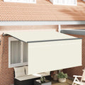Einziehbare Markise Creme 300 x 200 cm Polyester und Aluminium