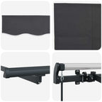 Einziehbare Markise Anthrazit 300 x 200 cm Stoff