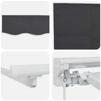 Einziehbare Markise Gestreift Anthrazit 300 x 200 cm Stoff