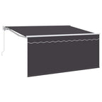 Einziehbare Markise Gestreift Anthrazit 300 x 200 cm Stoff