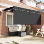 Einziehbare Markise Gestreift Anthrazit 300 x 200 cm Stoff