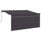 Einziehbare Markise Gestreift Anthrazit 300 x 200 cm Stoff