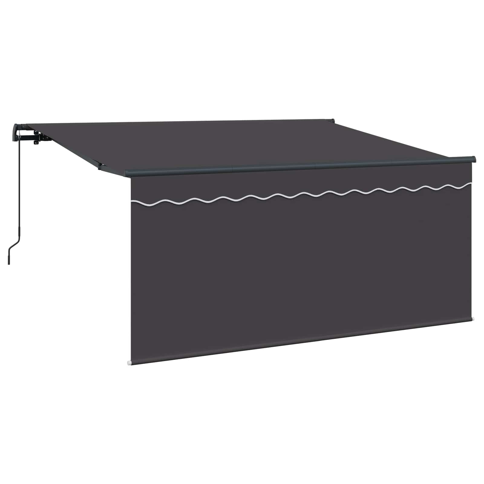 Einziehbare Markise Gestreift Anthrazit 300 x 200 cm Stoff