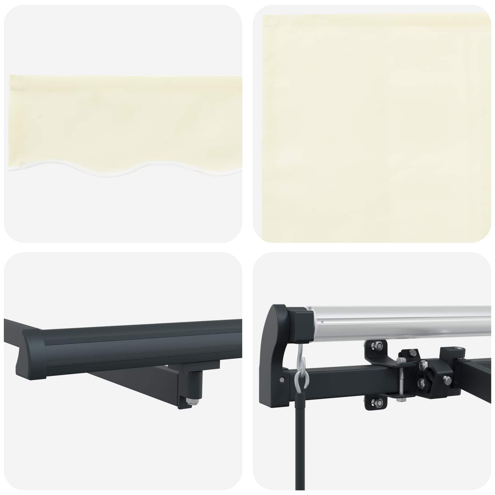Einziehbare Markise Creme 350 x 200 cm Stoff