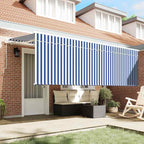Einziehbare Markise Gestreift Blau 350 x 200 cm Stoff