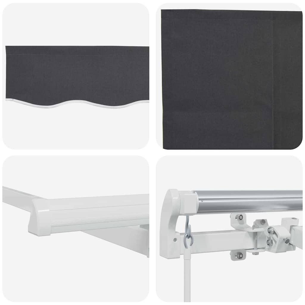 Einziehbare Markise Anthrazit 350 x 200 cm Stoff